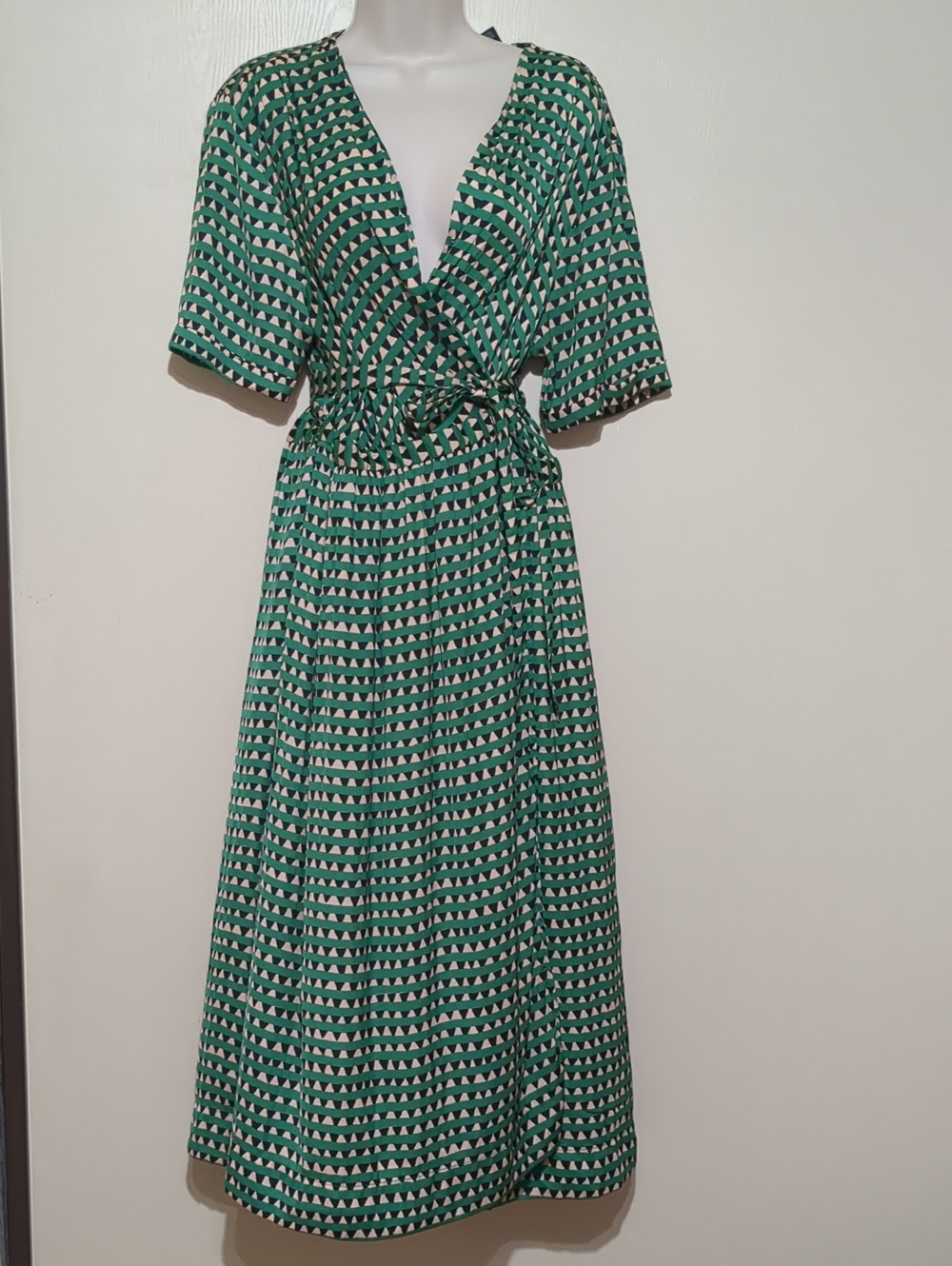 SCOTCH & SODA MAISON SCOTCH MIDI SATIN WRAP OVER PRINTED DRESS Size L - Picture 4 of 13